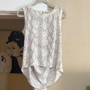 Karlie White and Gray Snake Print Sleeveless Top